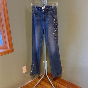 DRIFTWOOD Blue Floral Embroidered Jeans
